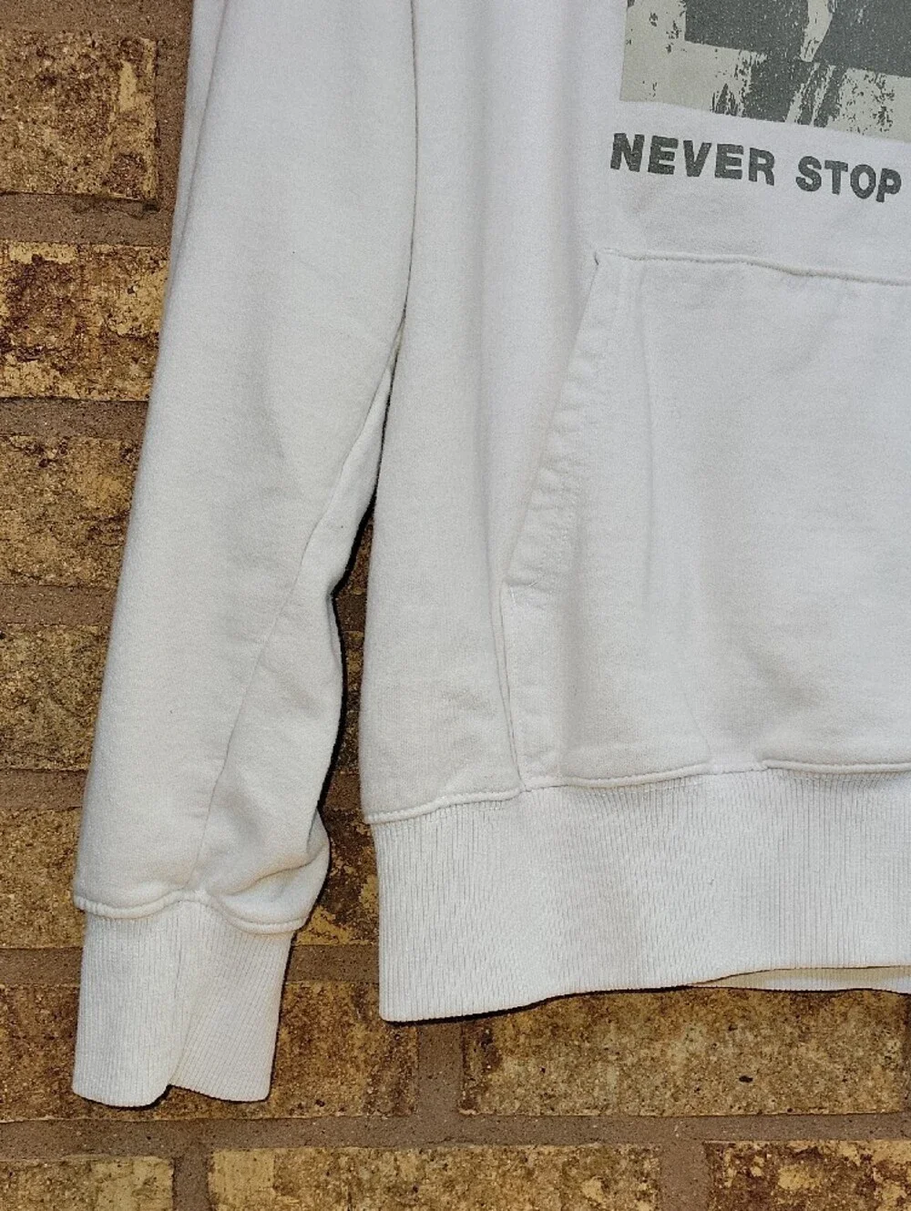 The North Face White Hoodie Never Stop Exploring Size Mens Medium Casual